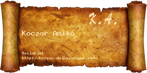 Koczor Anikó névjegykártya